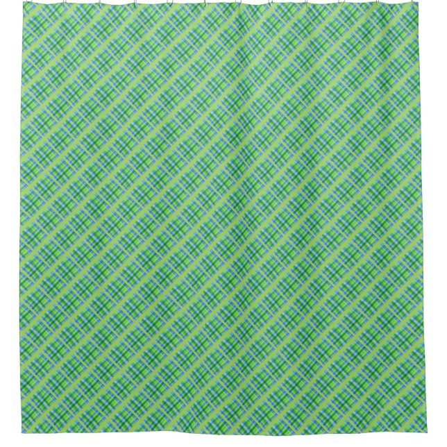 Rideau De Douche Élégant Vert Et Bleu (Devant)