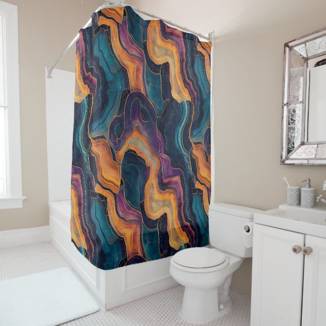 Rideau de douche en agate Art (En situation)