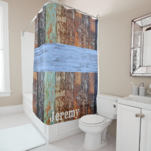 Rideau de douche en bois