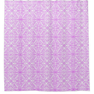 Rideau de douche en dentelle Mandala rose