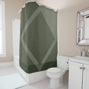 Rideau de douche en diamant vert mousse personnali