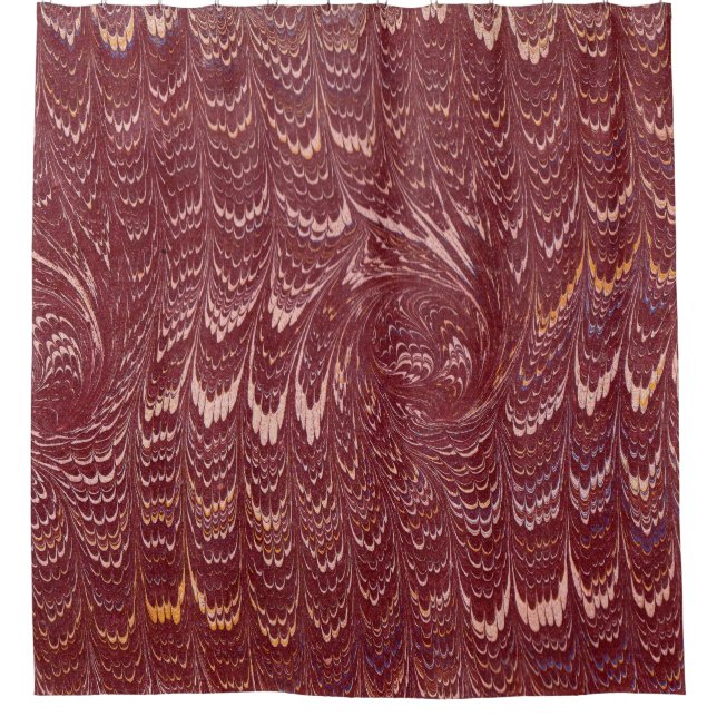 rideau de douche en impression de marbre rouge bri (Devant)
