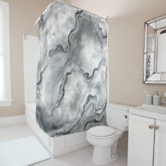 Rideau de douche en marbre gris