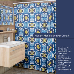Rideau de douche en mosaïque moderne
