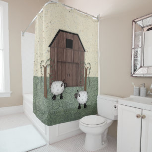 Rideau de douche en mouton de grange