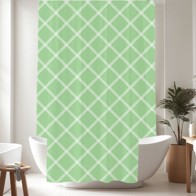 Rideau de douche en plastique classique et blanc (Créateur téléchargé)