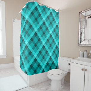 Rideau de douche en plastique turquoise cool éléga