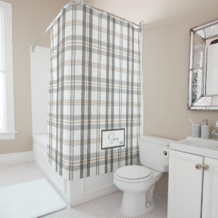 Rideau de douche en porcelaine blanche à carreaux 