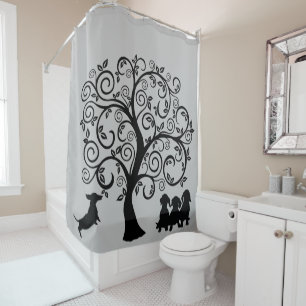 Rideau de douche en silhouette noire