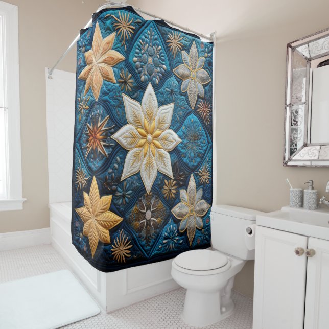 Rideau de douche en surface neige hiver (En situation)