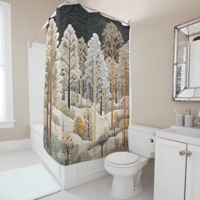 Rideau de douche en surface neige hiver (En situation)