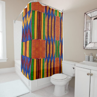 Rideau de douche en tissu Kente africain