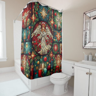 Rideau de douche en verre de Noël