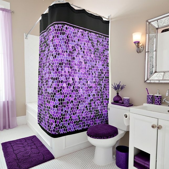 Rideau de douche en verre teinté violet (Créateur téléchargé)