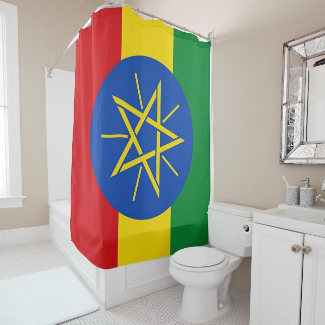 Rideau de douche Ethiopian flag (En situation)