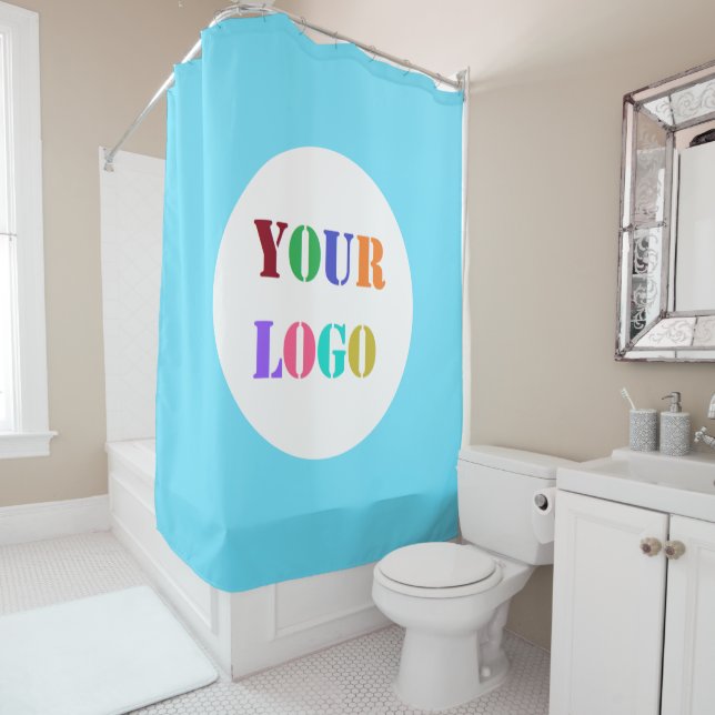Rideau de Douche Exemple Enseigne avec le Logo de  (En situation)
