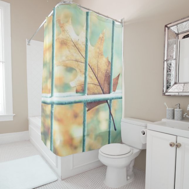 Rideau de douche Feuille vert (En situation)