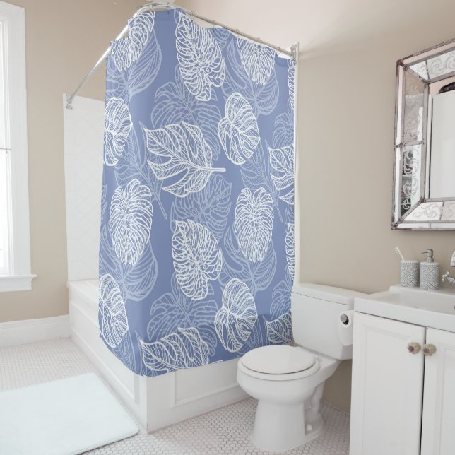 Rideau de douche Feuilles Tropicales (En situation)
