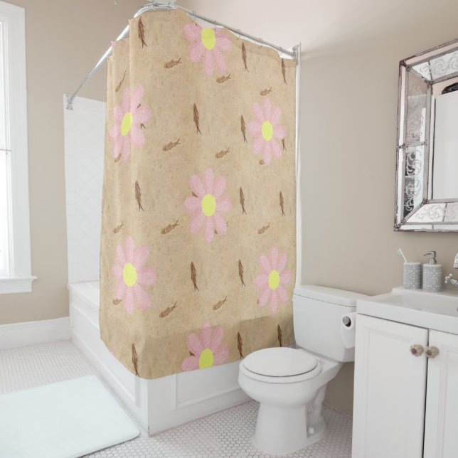 Rideau de douche Floral (En situation)