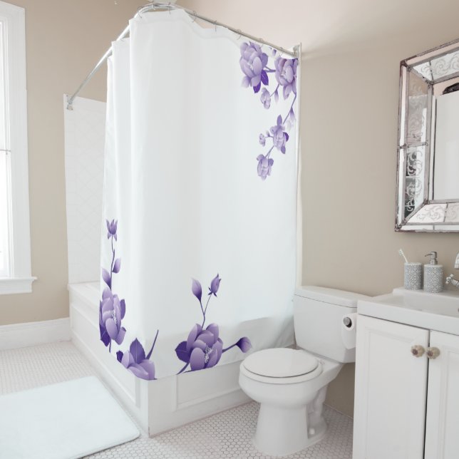 Rideau de douche Floral (En situation)