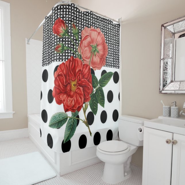 Rideau de douche Floral (En situation)
