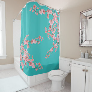 Rideau de douche floral aquarelle