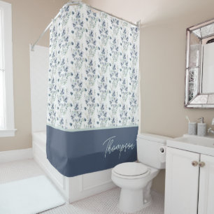Rideau de douche floral aquarelle personnalisé