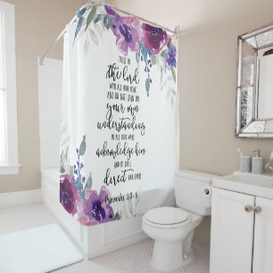 Rideau de douche floral Confiance dans le Seigneur