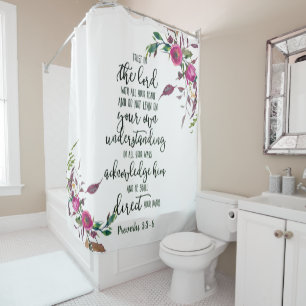 Rideau de douche floral Confiance dans le Seigneur