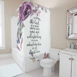 Rideau de douche floral Confiance dans le Seigneur