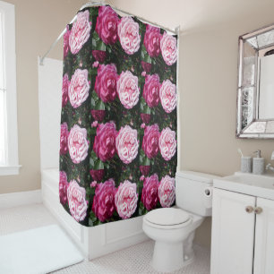 Rideau de douche floral Fleurs Roses Rose rose