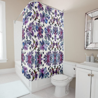 Rideau de douche Floral moderne violet