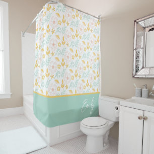Rideau de douche floral personnalisé