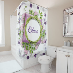 Rideau de douche Floral violet