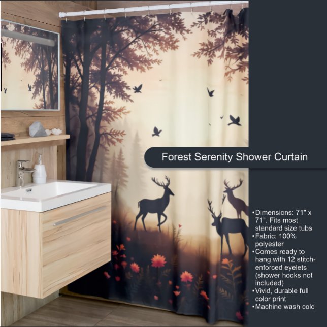 Rideau de douche Forest Serenity (Créateur téléchargé)