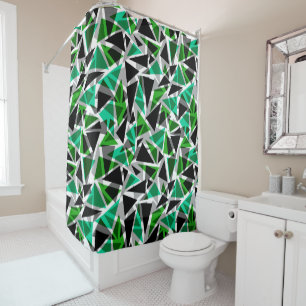 Rideau de douche Formes triangles géométriques san