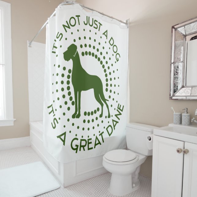 Rideau de douche Funny Great Dane (En situation)