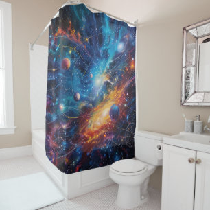Rideau de douche Galaxie Cosmique