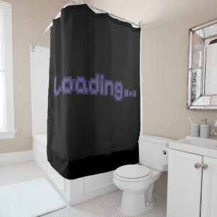 Rideau de douche Gamer Pixel Loading - Violet & No