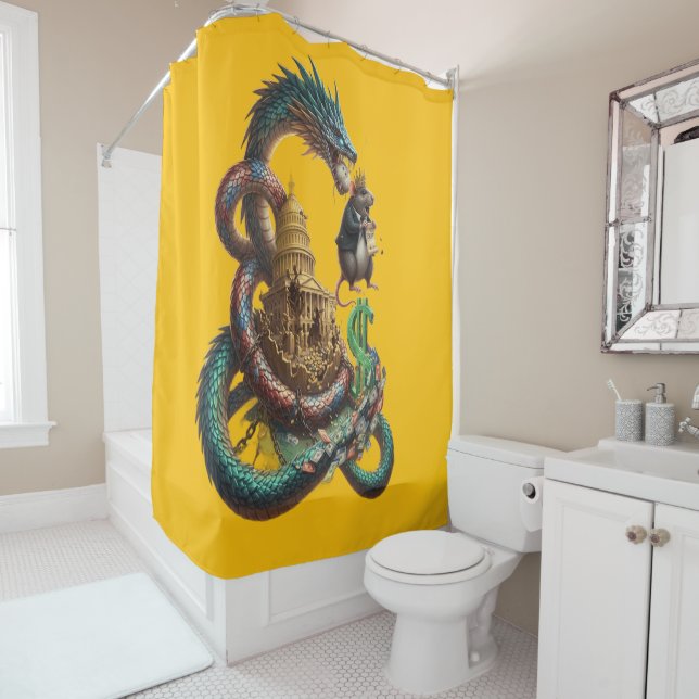 Rideau de douche Garde Dragon – Puissance Mystique (En situation)