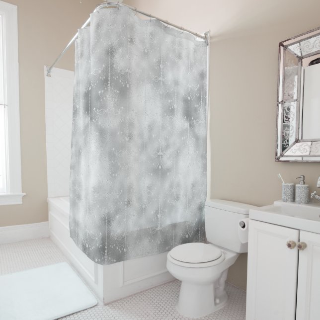 Rideau de douche Glam Blanc (En situation)