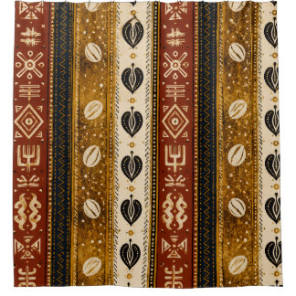 Rideau de douche Golden Cowrie | Luxe africain
