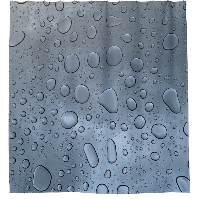 Rideau de douche gouttelettes d'eau modernes (Devant)