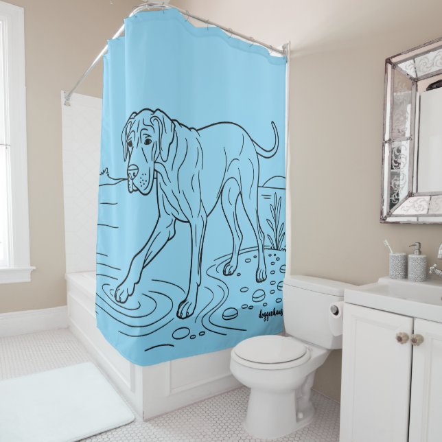 Rideau de douche Grand Danois (En situation)