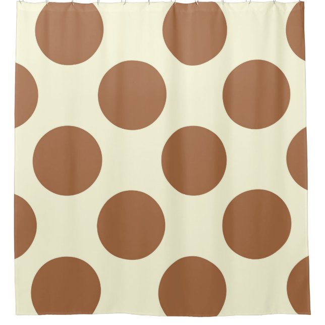 Rideau de douche grands cercles Points Crème Brown (Devant)