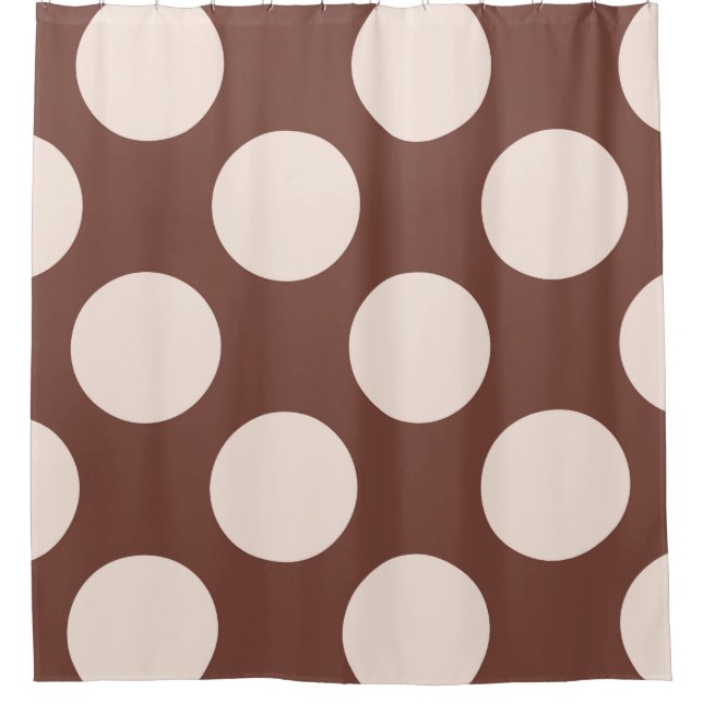 Rideau de douche grands cercles Points rose brun (Devant)