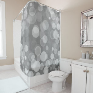 RIDEAU DE DOUCHE GRAY EN ARGENT ÉLÉGANT