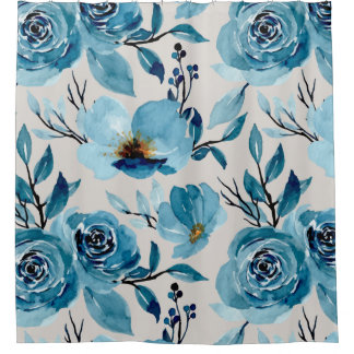 Rideau de douche gris bleu vintage