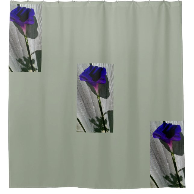 Rideau de douche gris floral (Devant)