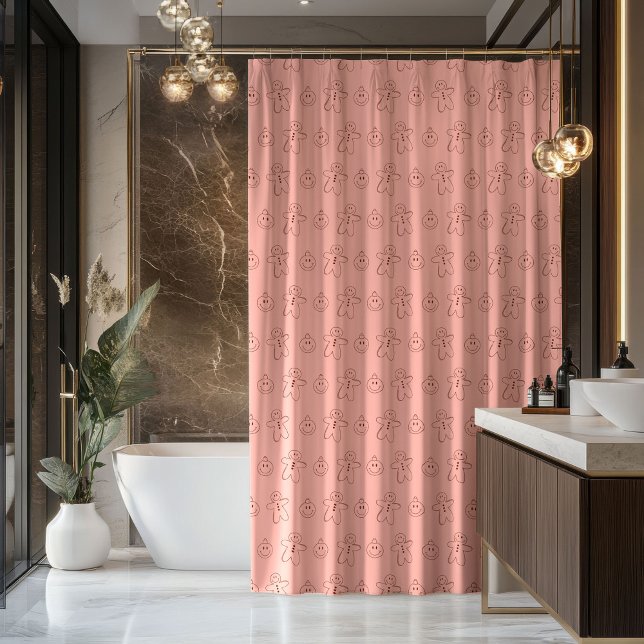 Rideau de douche groovy rétro Noël pastel amusant (Groovy Shower Curtain Retro Pastel Christmas Fun)